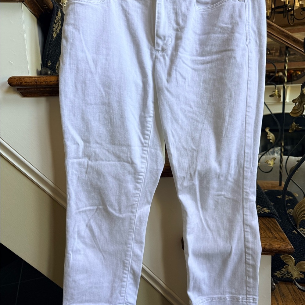J. Jill White Ankle & Cropped Jeans White. Frayed Raw Hem. Pockets. EUC - Picture 3 of 9